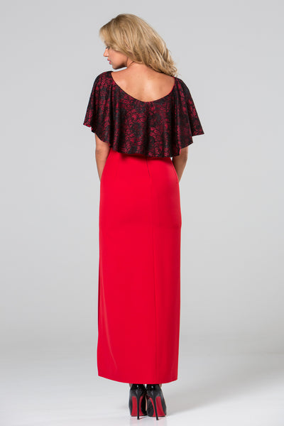 Black lace cape elegant dress STYLE 02