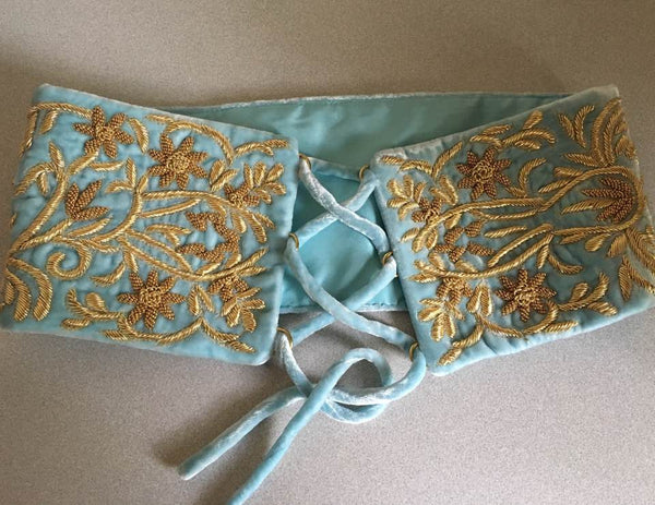 Hand embroidered adjustable belt/corset STYLE 102