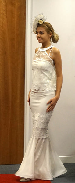 Strapless Fresh water pearl ivory dress STYLE 15