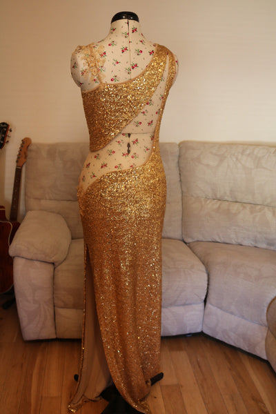 Golden Goddess One shoulder dress STYLE 07