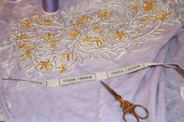 Off shoulder dress with Hand Embroidered sleeves STYLE 106