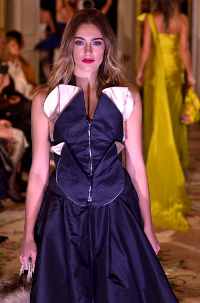 Contrast 3 D top with skirt