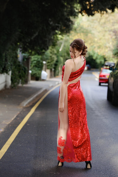 One shoulder Asymmetric Goddess dress STYLE 09